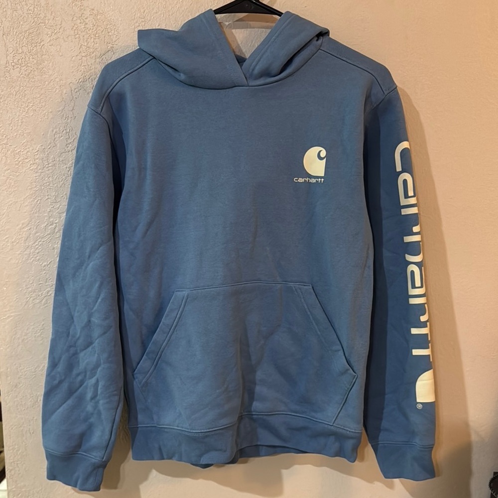 Carhartt youth size large (14-16) Blue Hoodie Sweater